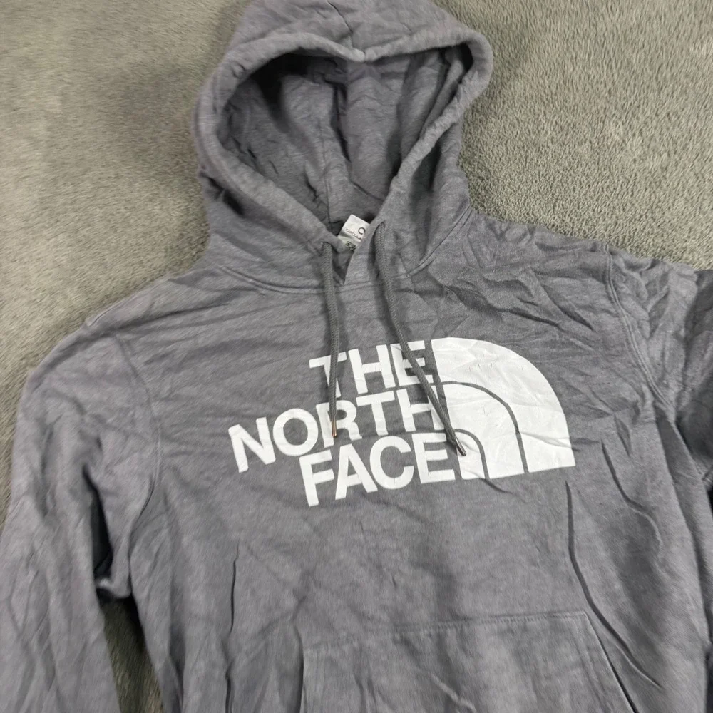 The North Face Mens Grey Circular Design Graphic Logo Pullover Hoodie Size M